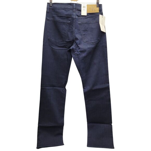 Calvin Klein Men's Jeans Dark Wash Straight Fit Vintage CK Navy W30 x L32 NWT - Picture 2 of 10